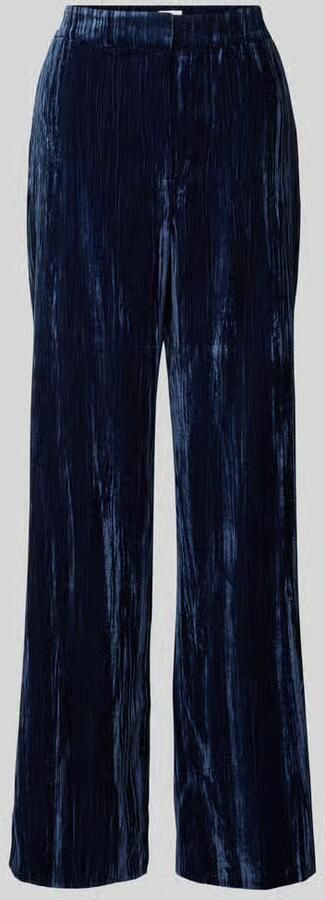S.Oliver BLACK LABEL High rise stoffen broek van fluweel met wijde pijpen - Foto 2