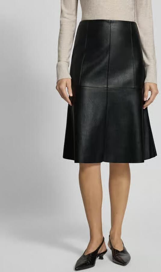 S.Oliver BLACK LABEL Knielange rok in kunstleerlook