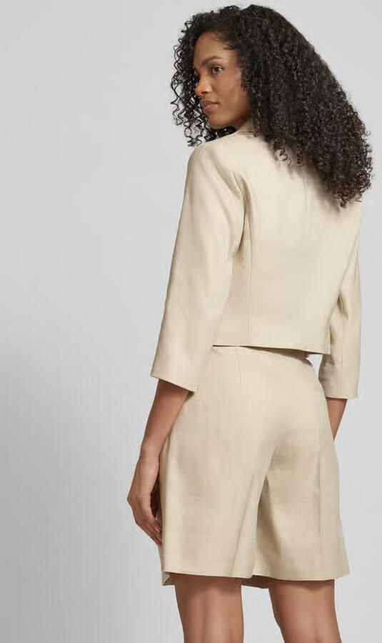 S.Oliver BLACK LABEL Korte blazer met linnen in gemêleerde look