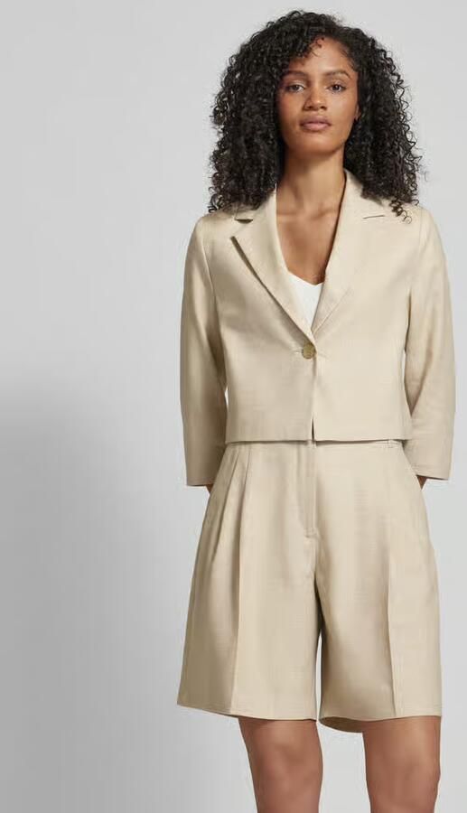 S.Oliver BLACK LABEL Korte blazer met linnen in gemêleerde look - Foto 2