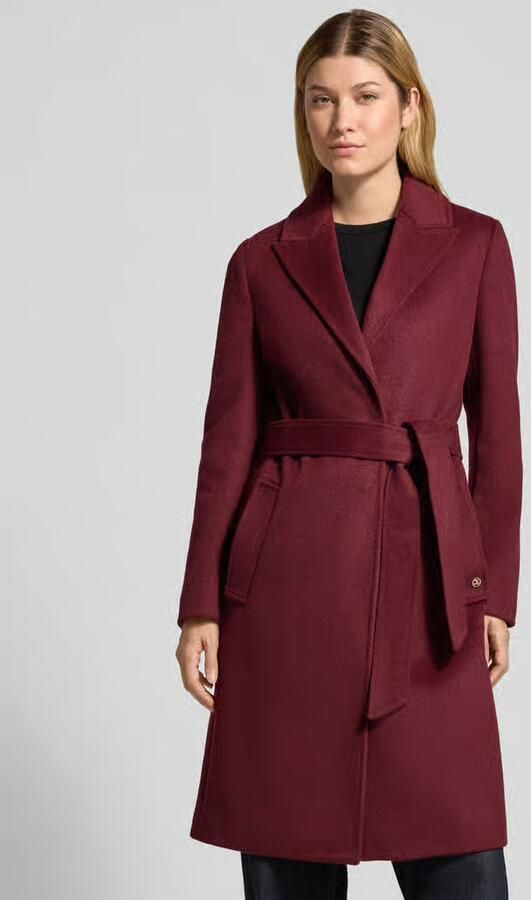 S.Oliver BLACK LABEL mantel met ceintuur en wol donkerpaars - Foto 5