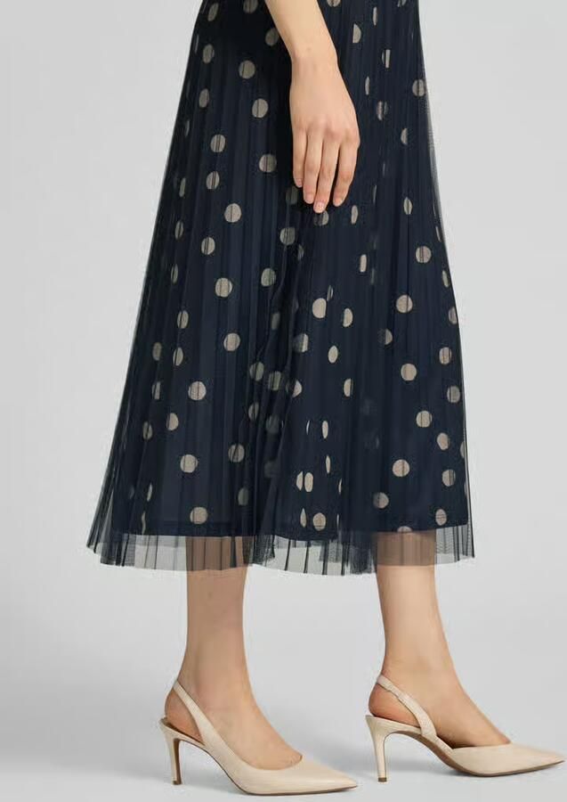S.Oliver BLACK LABEL midi-rok met plissévouwen en polkadots
