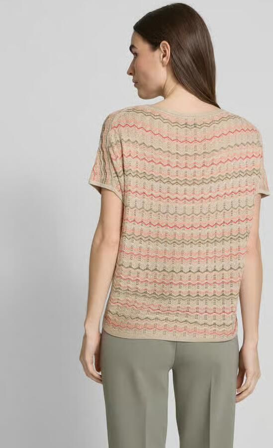 S.Oliver BLACK LABEL Loose fit gebreide top van viscosemix met visgraatpatroon
