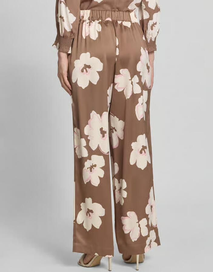 S.Oliver BLACK LABEL Loose fit satijnen broek met all-over motief
