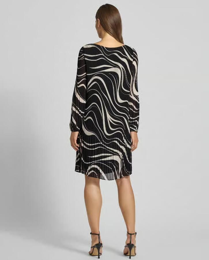 S.Oliver BLACK LABEL Loose fit plisséjurk met all-over motief