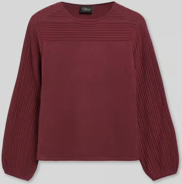 S.Oliver BLACK LABEL Pullover met gestructureerde ballonmouwen van viscosemix