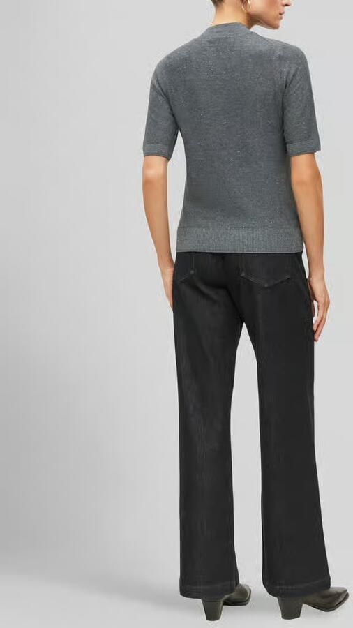 S.Oliver BLACK LABEL gebreide trui met glitters en wol antraciet - Foto 2