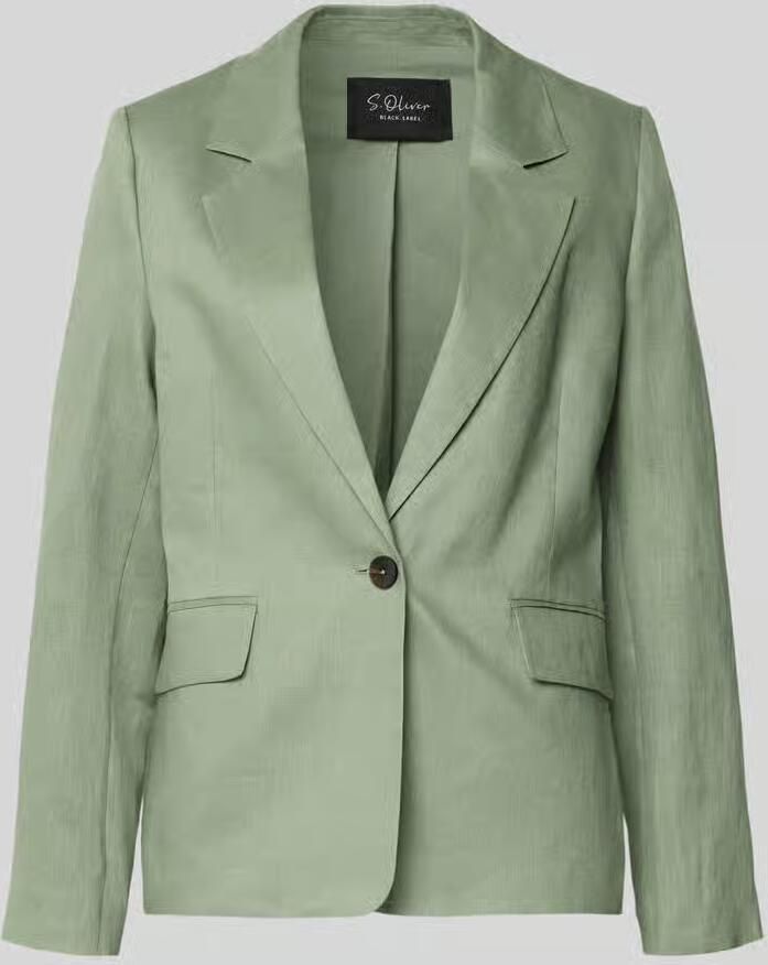 S.Oliver BLACK LABEL regular blazer met linnen lichtgroen - Foto 5