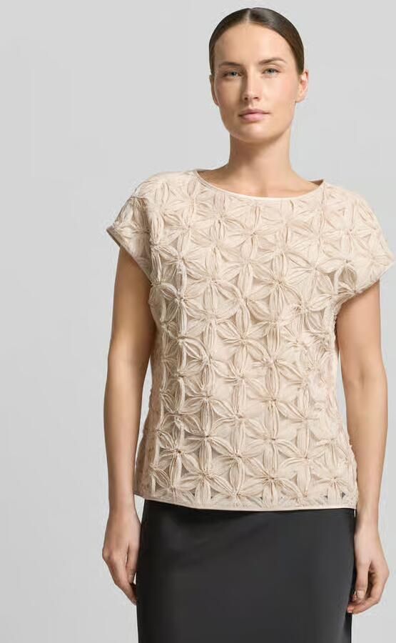 S.Oliver BLACK LABEL regular fit blouse met korte mouwen met 3d-look - Foto 3