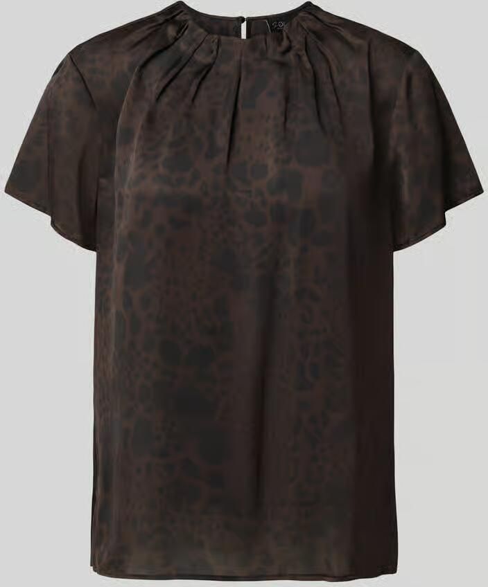 S.Oliver BLACK LABEL Regular fit blouse met korte mouwen met plooidetail