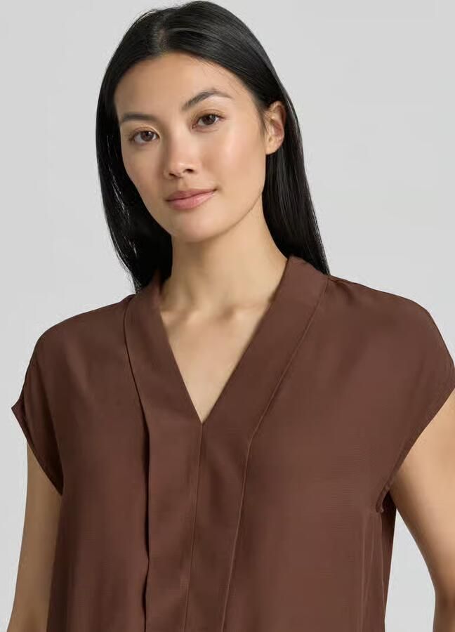 S.Oliver BLACK LABEL regular fit blouse met korte mouwen van puur viscose