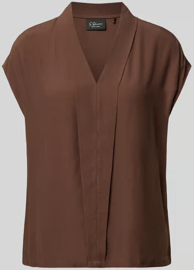 S.Oliver BLACK LABEL regular fit blouse met korte mouwen van puur viscose - Foto 2