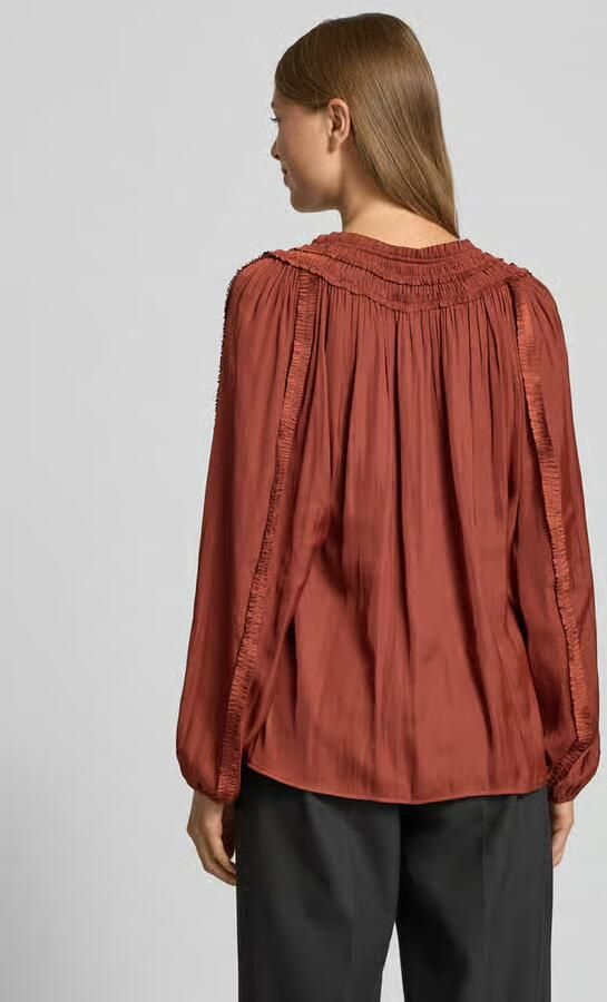 S.Oliver BLACK LABEL Regular fit blouse met lange mouwen en ruches - Foto 3