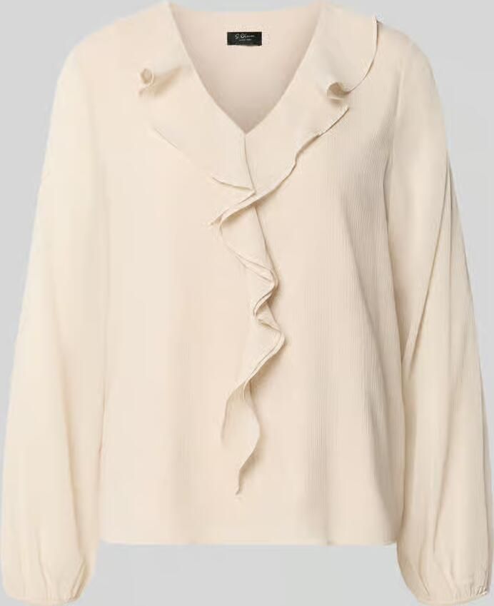 S.Oliver BLACK LABEL regular fit blouse met lange mouwen in crêpe-look