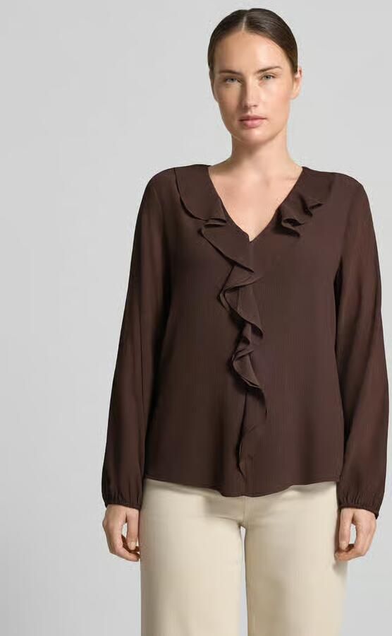S.Oliver BLACK LABEL regular fit blouse met lange mouwen in crêpe-look - Foto 3