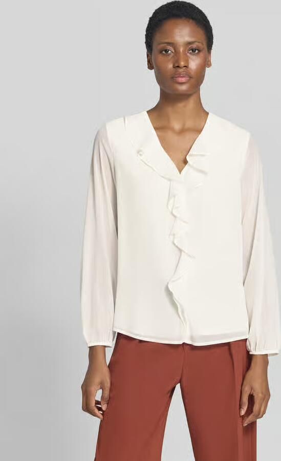 S.Oliver BLACK LABEL regular fit blouse met lange mouwen in crêpe-look - Foto 2
