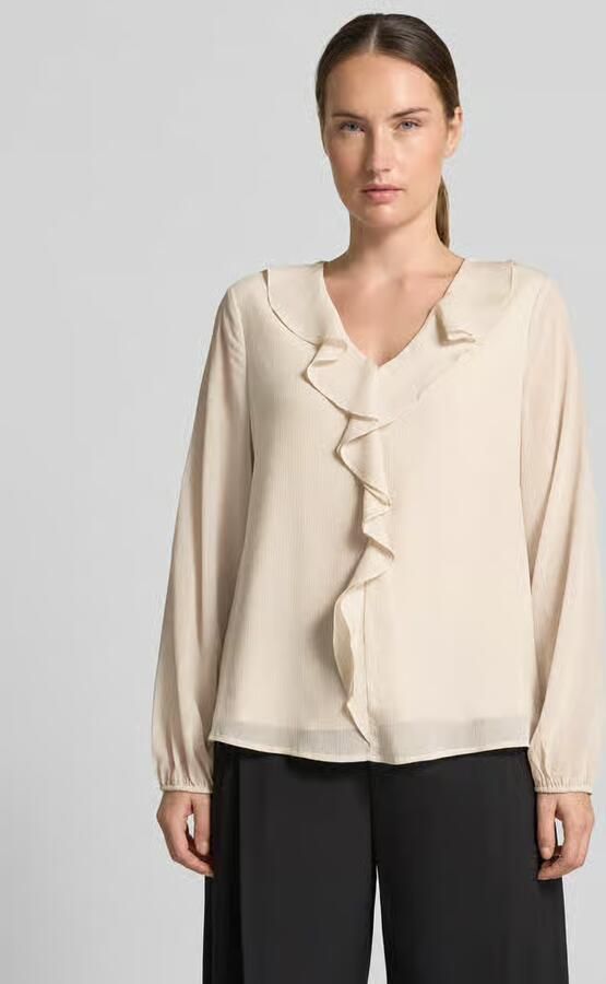 S.Oliver BLACK LABEL regular fit blouse met lange mouwen in crêpe-look - Foto 4
