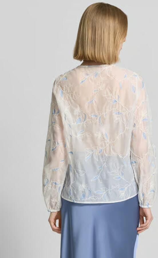 S.Oliver BLACK LABEL regular fit blouse met lange mouwen met gebloemd borduursel - Foto 2