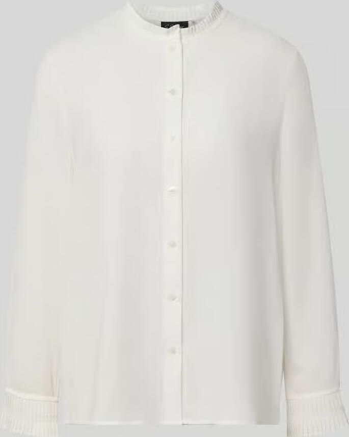 S.Oliver BLACK LABEL Regular fit blouse met lange mouwen met kraag met ruches