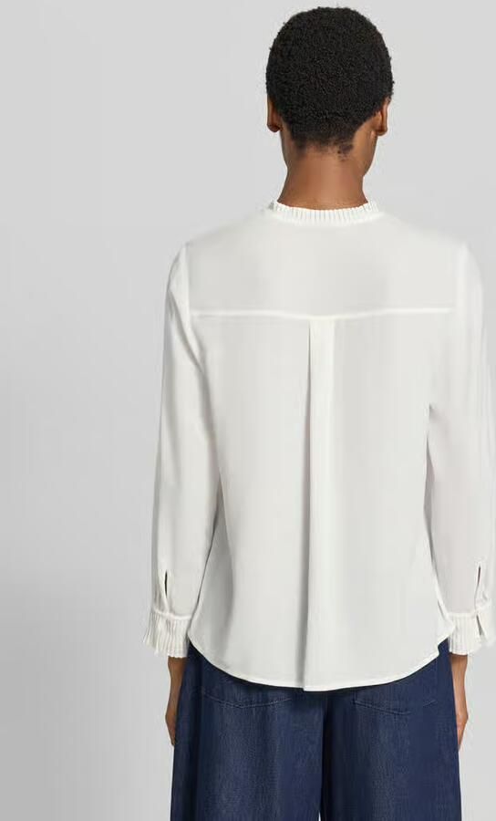 S.Oliver BLACK LABEL Regular fit blouse met lange mouwen met kraag met ruches - Foto 2