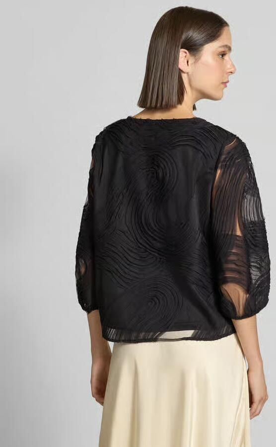 S.Oliver BLACK LABEL Regular fit blouse met lange mouwen met structuurpatroon