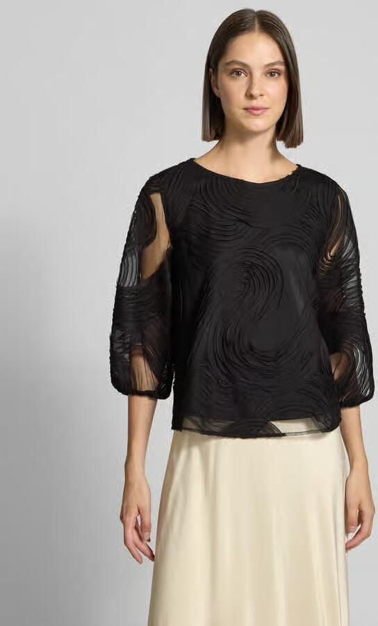 S.Oliver BLACK LABEL Regular fit blouse met lange mouwen met structuurpatroon - Foto 3