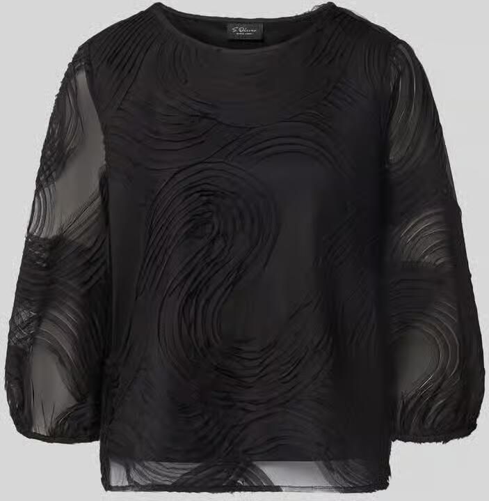 S.Oliver BLACK LABEL Regular fit blouse met lange mouwen met structuurpatroon - Foto 2