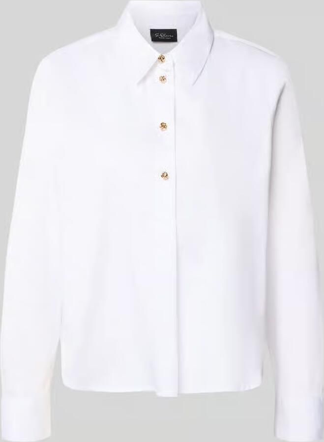 S.Oliver BLACK LABEL Regular fit Blouse met lange mouwen van Katoenmix