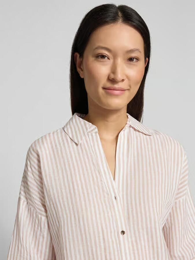 S.Oliver BLACK LABEL regular fit blouse met lange mouwen van mix van katoen en linnen - Foto 4
