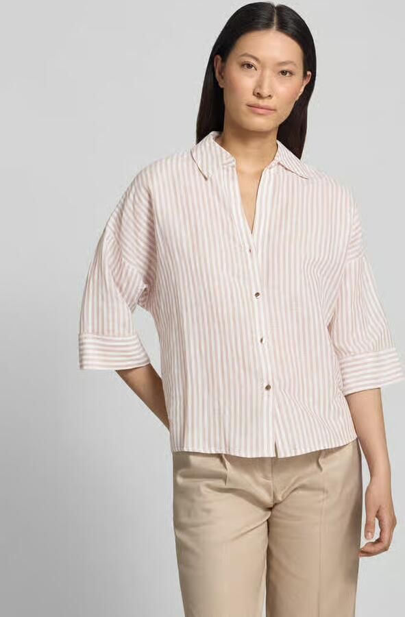 S.Oliver BLACK LABEL regular fit blouse met lange mouwen van mix van katoen en linnen - Foto 5