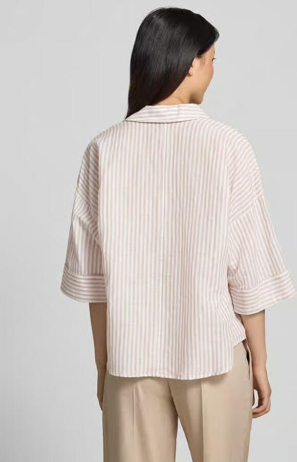 S.Oliver BLACK LABEL regular fit blouse met lange mouwen van mix van katoen en linnen - Foto 6