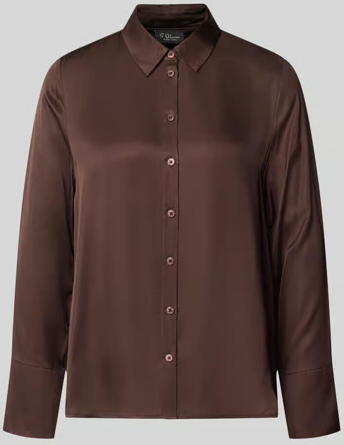 S.Oliver BLACK LABEL Regular fit blouse met lange mouwen van pure viscose