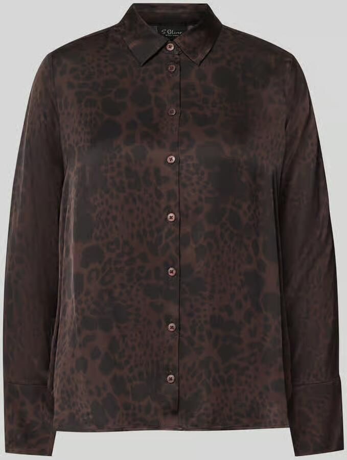 S.Oliver BLACK LABEL Regular fit blouse met lange mouwen van pure viscose