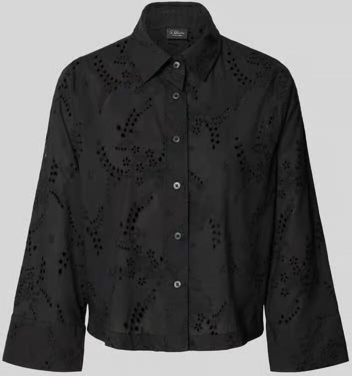 S.Oliver BLACK LABEL regular fit blouse met lange mouwen van puur katoen