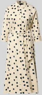 S.Oliver BLACK LABEL midi blousejurk met ceintuur en stip ecru - Foto 4