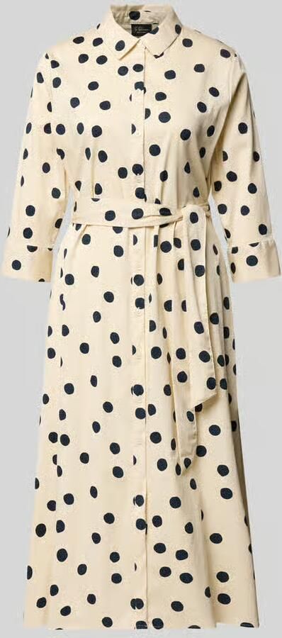 S.Oliver BLACK LABEL midi blousejurk met ceintuur en stip ecru - Foto 4