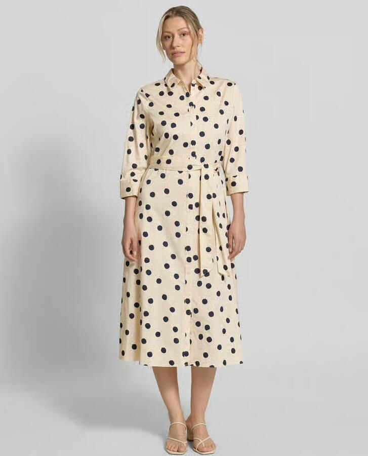 S.Oliver BLACK LABEL midi blousejurk met ceintuur en stip ecru - Foto 6