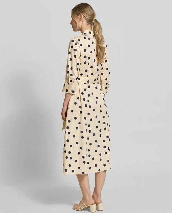 S.Oliver BLACK LABEL midi blousejurk met ceintuur en stip ecru - Foto 5