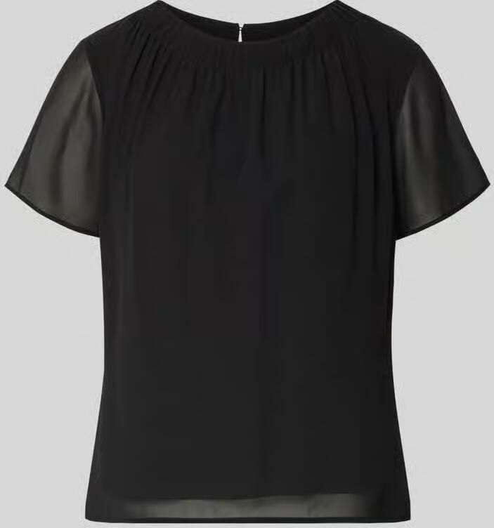 S.Oliver BLACK LABEL Regular fit blouseshirt met semi-transparante mouwen