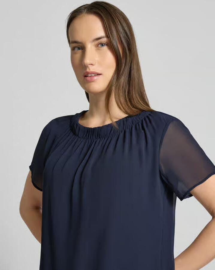 S.Oliver BLACK LABEL Regular fit blouseshirt met semi-transparante mouwen - Foto 2