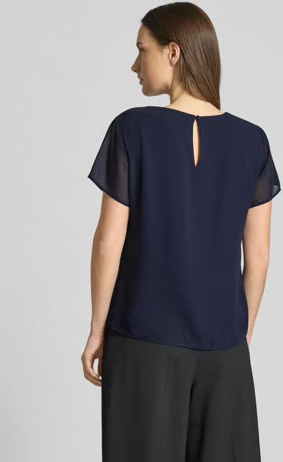 S.Oliver BLACK LABEL Regular fit blouseshirt met semitransparante mouwen - Foto 2