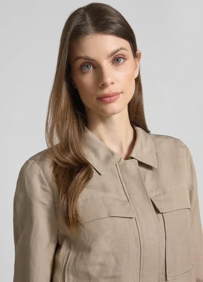 S.Oliver BLACK LABEL Regular fit blouson van een mix van viscose en linnen - Foto 2