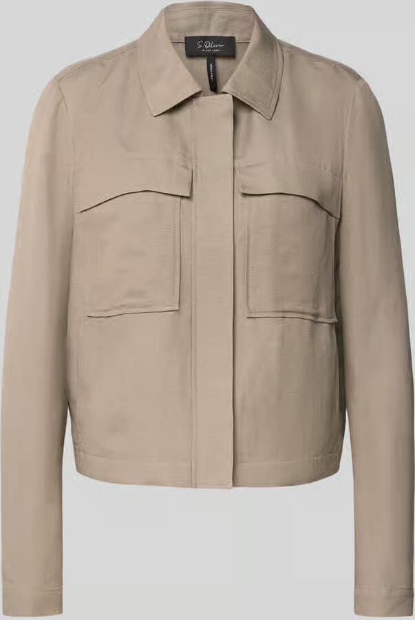 S.Oliver BLACK LABEL Regular fit blouson van een mix van viscose en linnen