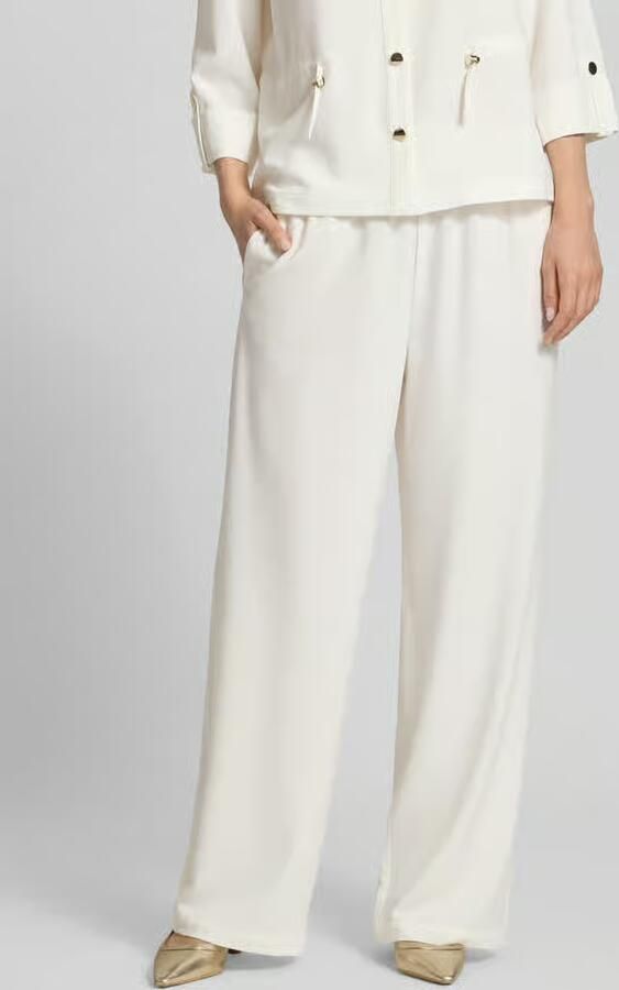 S.Oliver BLACK LABEL wide leg regular waist broek wit - Foto 5
