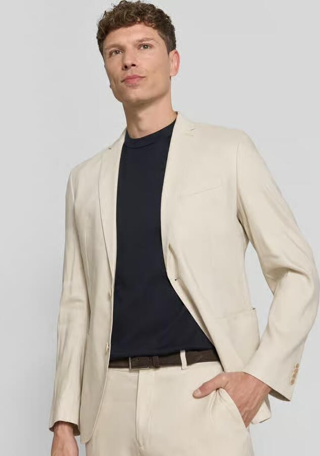 S.Oliver BLACK LABEL regular fit colbert van linnenmix