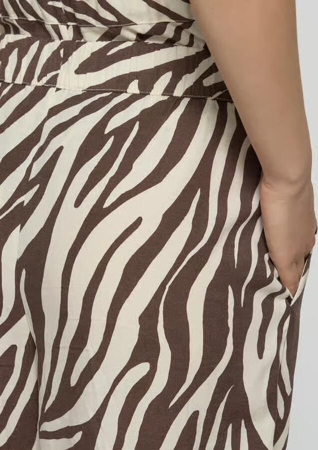 S.Oliver BLACK LABEL regular fit culotte van mix van lyocell viscose en linnen - Foto 4