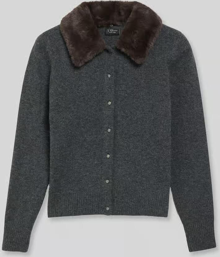 S.Oliver BLACK LABEL Regular fit gebreid jack met wol