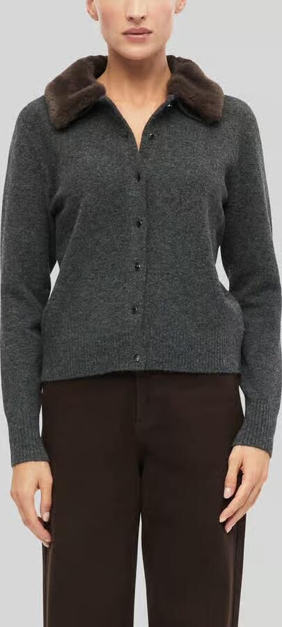 S.Oliver BLACK LABEL Regular fit gebreid jack met wol - Foto 3
