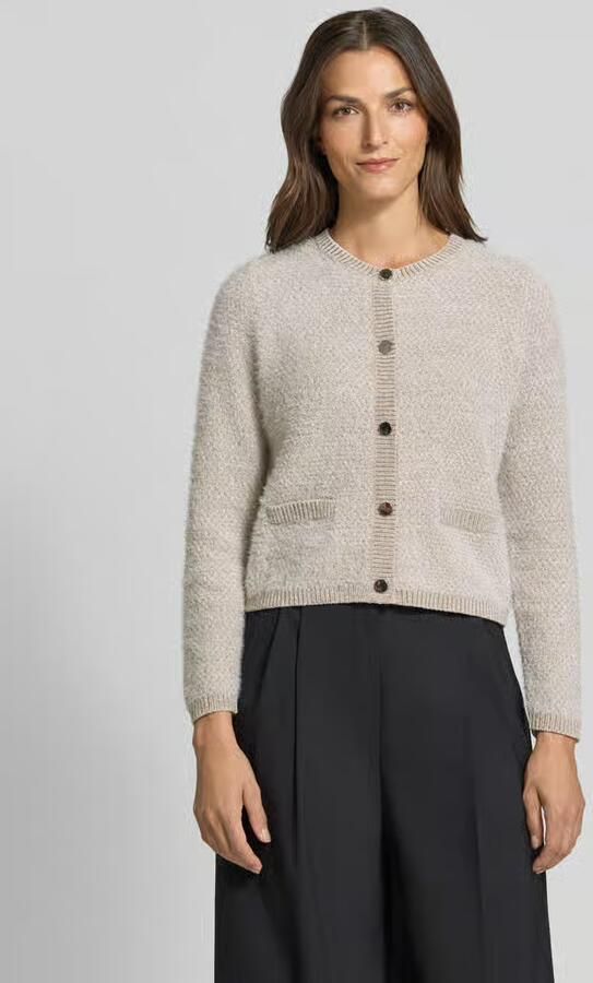 S.Oliver BLACK LABEL Regular fit gebreid jack van met crewneck - Foto 2