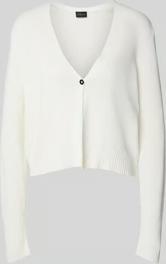 S.Oliver BLACK LABEL Regular fit gebreide jacks van viscosemix - Foto 2